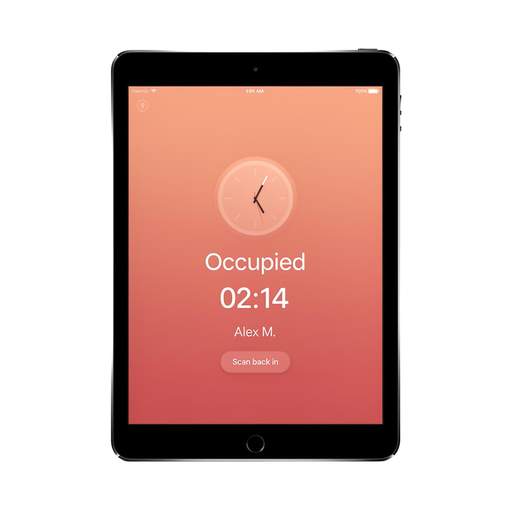 Passage kiosk showing Occupied state with live timer